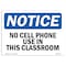 Signmission OSHA Notice, 5" Height, NOTICE No Cell Phone Use In This Classroom Sign, 7" X 5", Landscape OS-NS-D-57-L-16028 - alternate 1